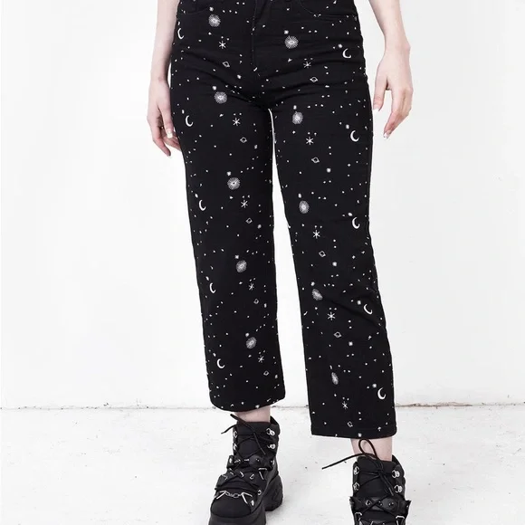 Disturbia ‘Celestial’ Embroidered Jeans - Black - Picture 9 of 9